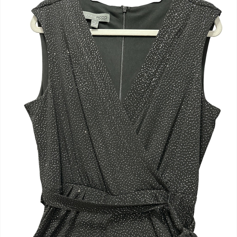 Jumpsuit | Black Sparkle | Donna Ricco New York - Size 14 - Picture 2 of 9